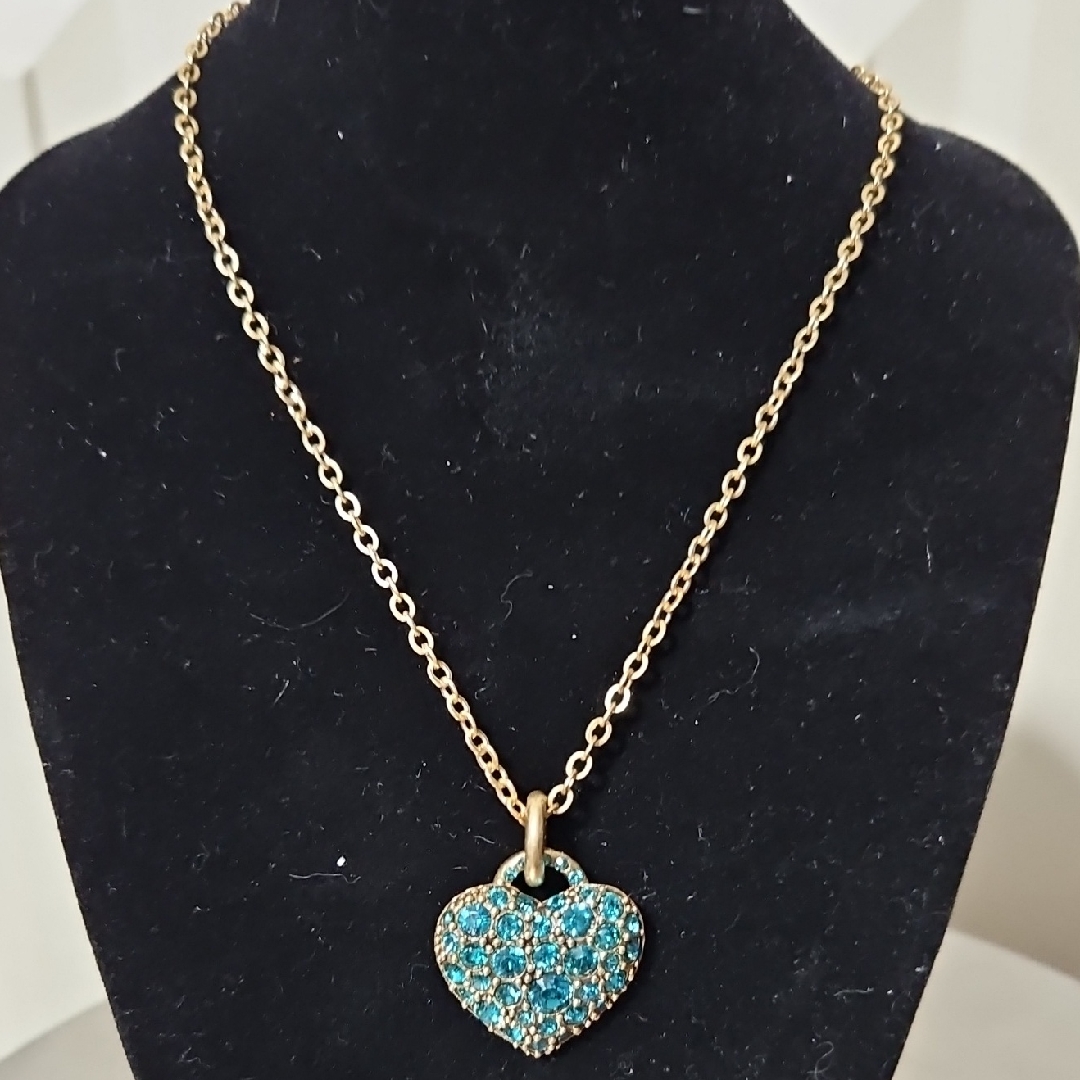 Pilgrim Nwt Gold Necklace With Turquoise Heart Pendant 20$
